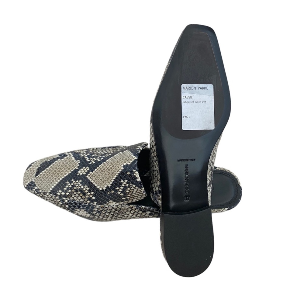 Marion Parke Cassie Mules in Natural Soft Python Print - Picture 6 of 7